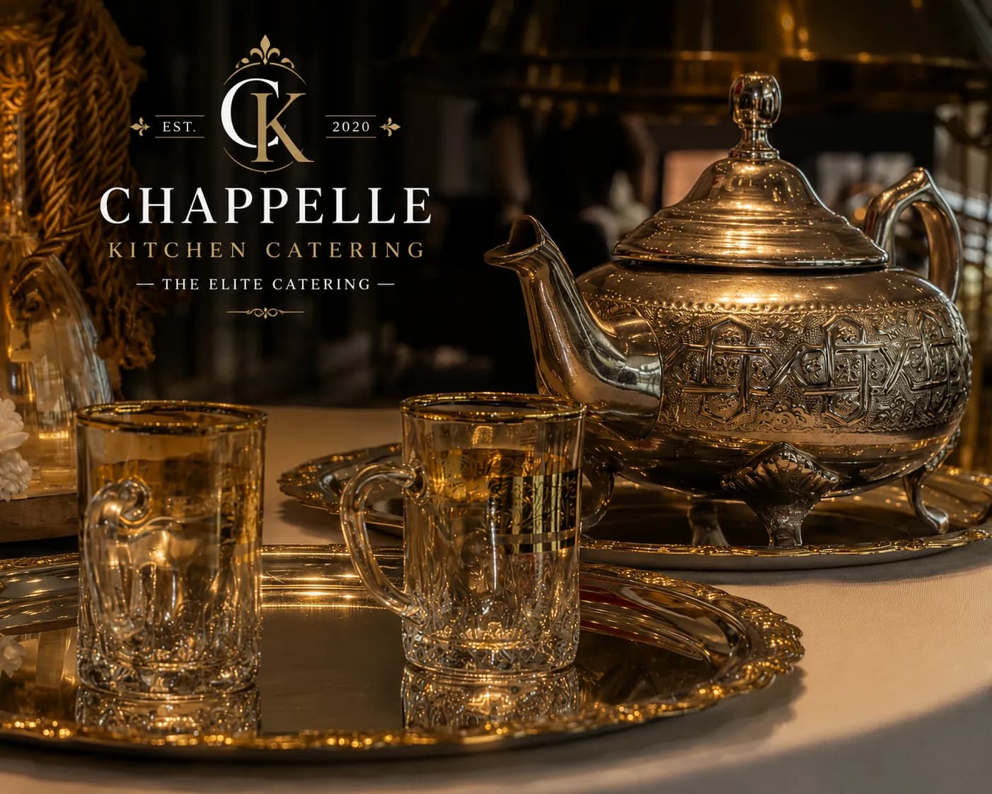 Private celebration dinner table with Mediterranean cuisine